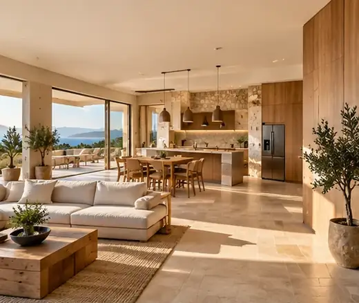 Renovated Mediterranean interior — illustrative image.