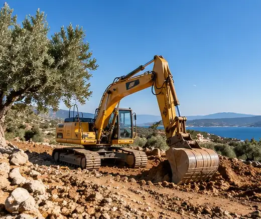 Excavator carrying out earthworks — illustrative image.