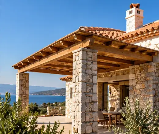 Timber roof and pergola — illustrative image.